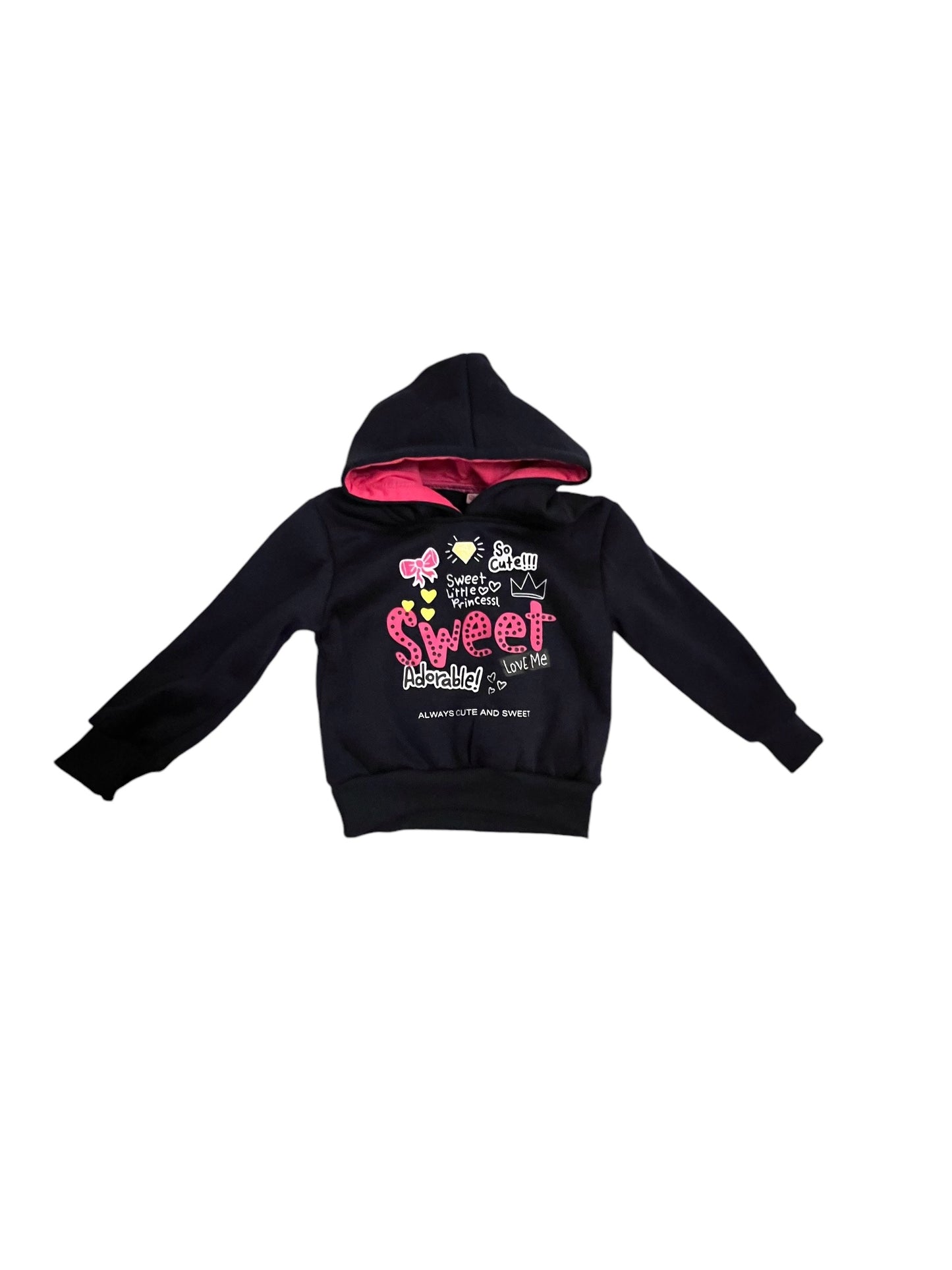 Conjunto Infantil 3 piezas con Chaleco Acolchado y Sudadera "Sweet Little Princess"