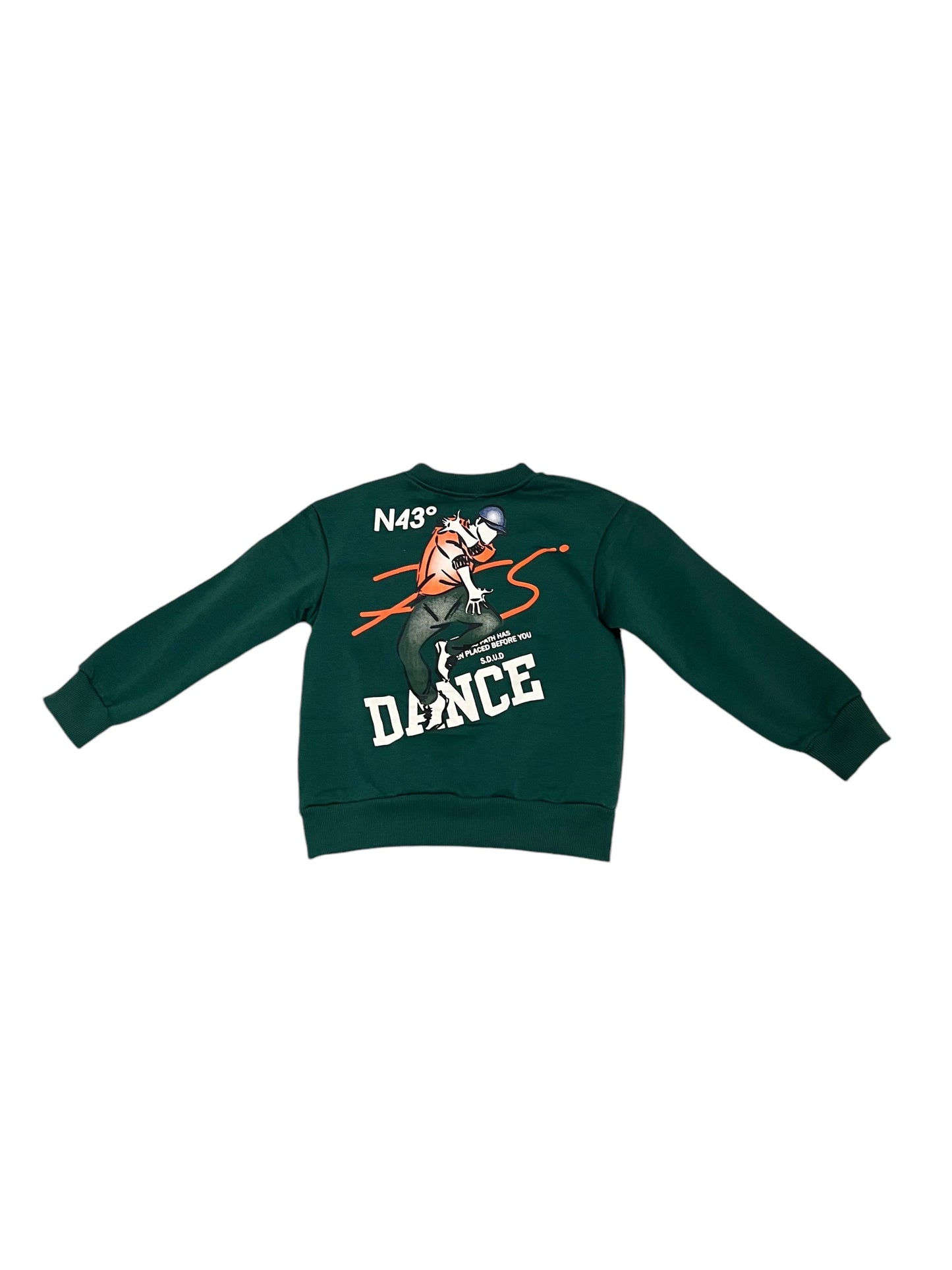 Conjunto Infantil Estampado "Dance" con Sudadera y Pantalón - Verde y Azul