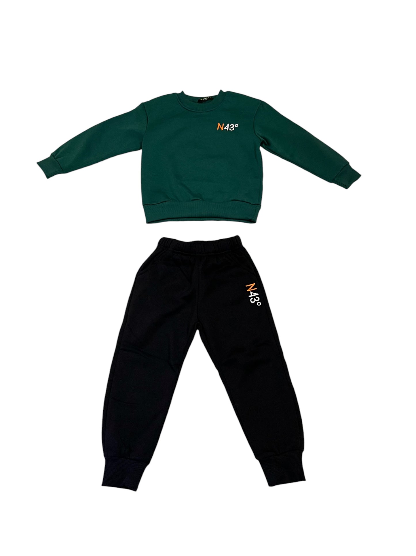 Conjunto Infantil Estampado "Dance" con Sudadera y Pantalón - Verde y Azul