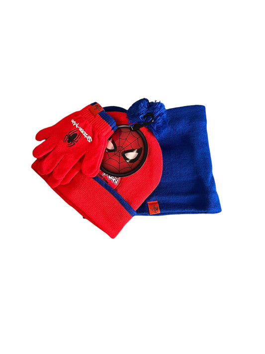 Set de Invierno Spiderman: Gorro, Guantes y Bufanda para Niños