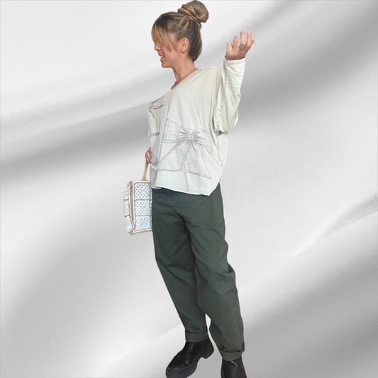 Pantalón verde estilo cargo para mujer