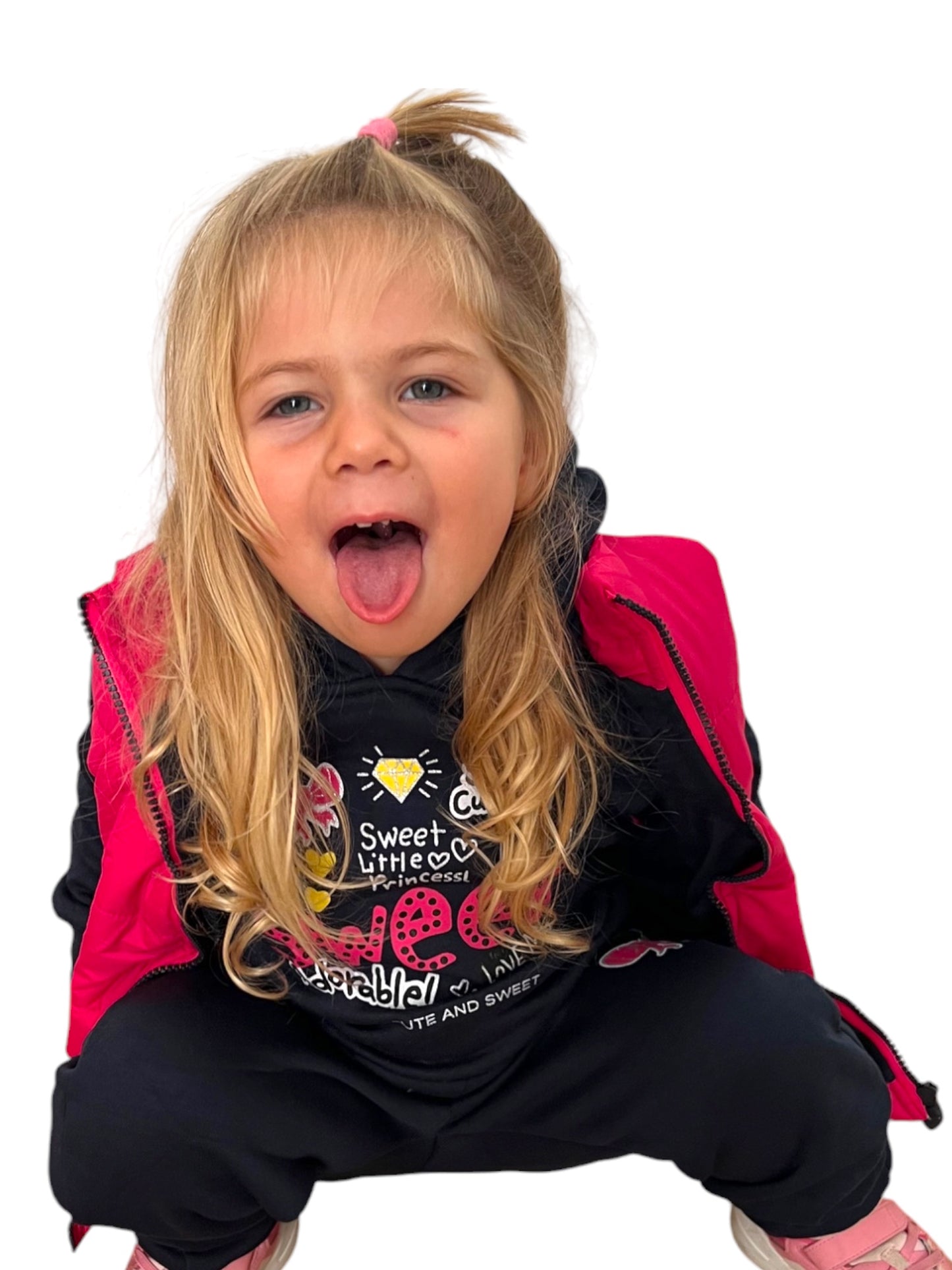 Conjunto Infantil 3 piezas con Chaleco Acolchado y Sudadera "Sweet Little Princess"