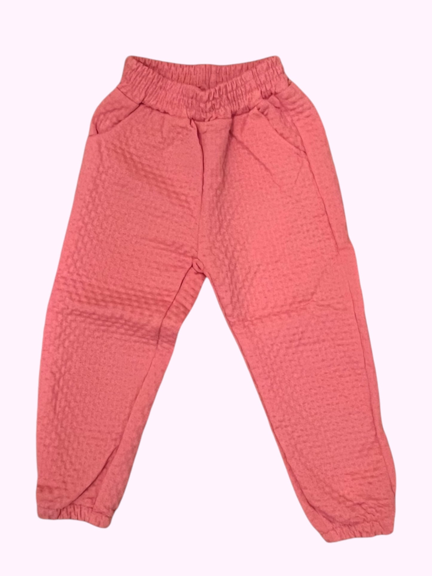 Conjunto Deportivo Infantil y Juvenil con Capucha en Rosa Texturizado