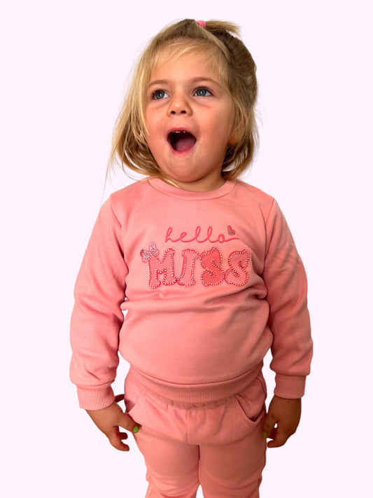 Conjunto Infantil "Hello Miss" en Rosa