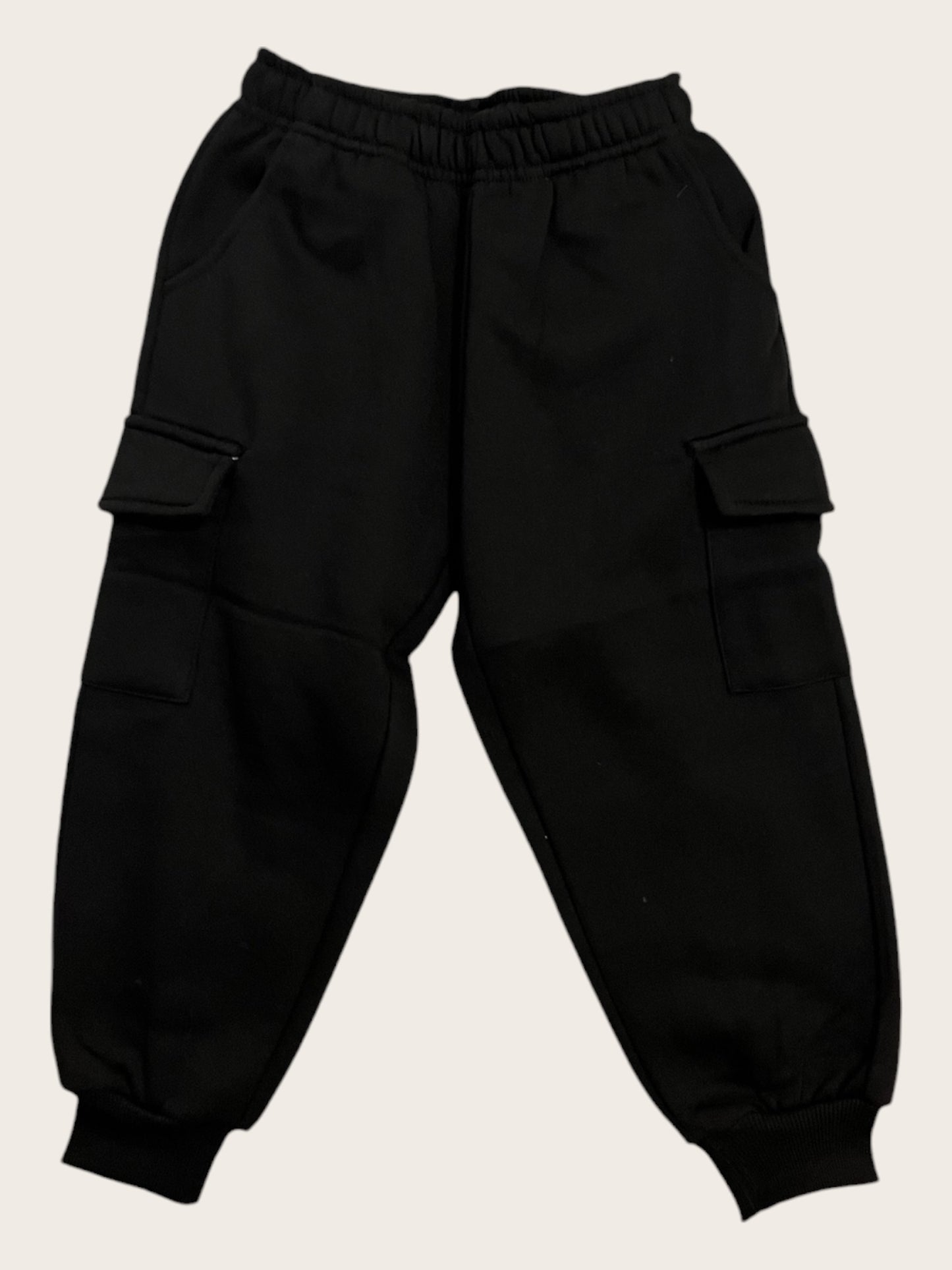 Conjunto de Sudadera y Pantalón Cargo Negro para Niños y Jovenes - Retro Style